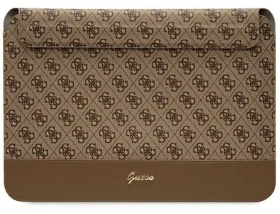 Guess 4G Stripe Metal Logo hnědá / Obal na notebook / 14" (GUCS14PS4SGW)
