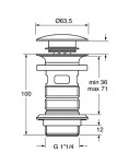 IDEAL STANDARD - Příslušenství Odtoková souprava Click-Clack, černá E1482XG