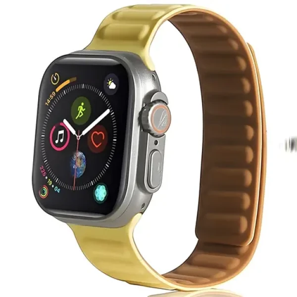 Beline Magnetic žlutý / Pásek pro Apple Watch / 42/44/45/49mm / magnetický