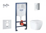 GROHE - Solido Set předstěnové instalace, klozetu a sedátka Euro Ceramic Compact, softclose, Triple Vortex, tlačítko Even, chrom SANI15BB1106