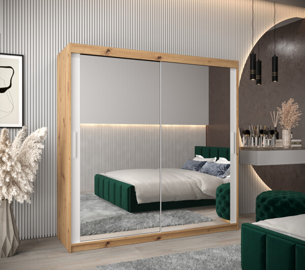 Šatní skříň Abi T3 Barva korpusu: Dub artisan, Rozměry: 200 cm, Dveře: Bílá
