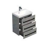 Koupelnová skříňka s černou úchytkou a umyvadlem SAT Cube Way 60x76,5x40 cm beton mat CUBE2C603BE CUBE2C603BE