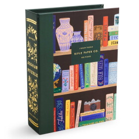 Rifle Paper Co. Puzzle Bookshelf 500 dílků, zelená barva, papír