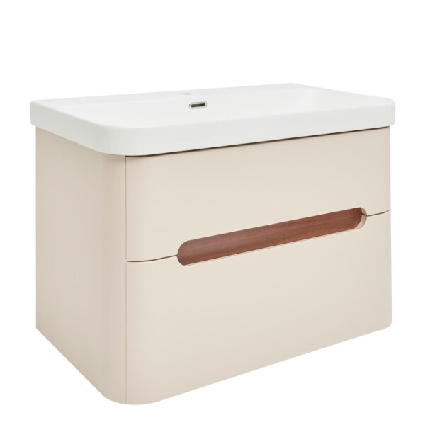 Koupelnová skříňka s umyvadlem SAT Fusion 77,5x53x45 cm pískově béžová mat SATFUSION280BEMW SATFUSION280BEMW