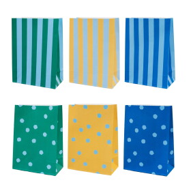 Eulenschnitt Papírový sáček Stripes and Dots 21 × 15 cm – set 6 ks, multi barva, papír