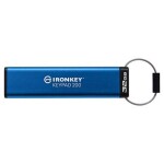 Kingston IronKey Keypad 200 32GB modrá / Flash Disk / USB 3.0 / čtení: až 145MBs / zápis 115MBs / 256bit AES (IKKP200/32GB)