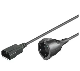 MicroConnect Prodlužovací kabel C14 - Schuko (F) 2m černá (PE130200)