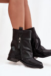 Kožené dámské kotníkové boty s obráceným límcem na klíně Maciejka K7213-01 Černé 40