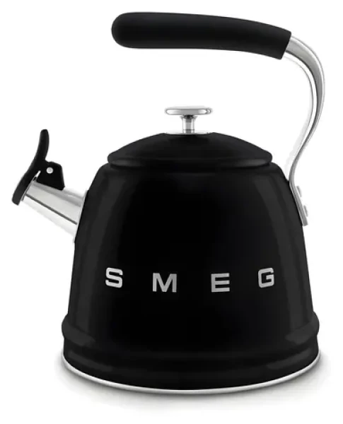 SMEG 50's Retro Style WKF01BL černá / Píšťalová konvice / 2,3 l / nerez / vhodná pro indukci (WKF01BL)