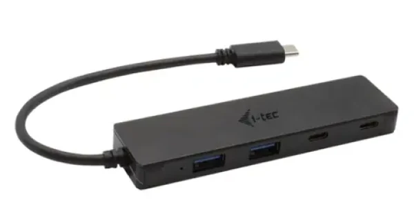I-tec USB-C Metal HUB 4 Port / USB hub / 2x USB-C / 2x USB 3.0 / Integrovaný kabel USB-C (C31HUBMETAL2A2C)