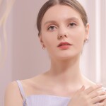 Náušnice se zirkonem a s perlou Anastasia, Bílá/čirá