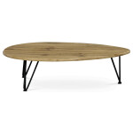 Konferenční stůl, MDF deska, dekor divoký dub, černý kov