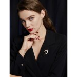 Elegantní perlová brož Rosalinda, Zlatá Bílá