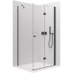 CERANO - Sprchový kout Volpe L/P - 6 mm - černá matná, transparentní sklo - 80x90x190 - zalamovací CER-427321