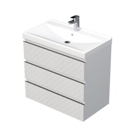 Koupelnová skříňka s umyvadlem SAT Cube Way 80x71x46 cm bílá mat CUBE3D46803ZBVER CUBE3D46803ZBVER