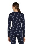 Dámské merino tričko s dlouhým rukávem ICEBREAKER Wmns 260 Vertex LS Crewe FallFl, Midnight Navy/Snow/J velikost: XL