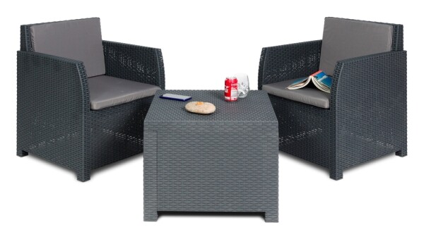 TOOMAX DIANA 2 SEATER zahradní plastový set - grafit
