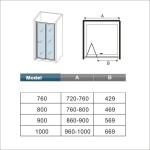 H K - Zalamovací dveře MONO B8 86-90 x 185 cm SE- MONOB890SET