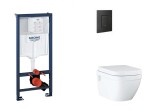 GROHE - Rapid SL Set předstěnové instalace, klozetu, sedátka SoftClose a tlačítka Even, phantom black SANI11BB5119