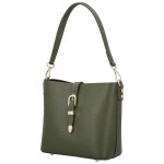 Luxusní dámská kožená kabelka na rameno Bertha, tmavě zelená