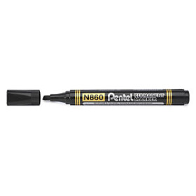 12 x Permanentní popisovač Pentel černý, klinový hrot, stopa 1.2 - 4.5mm