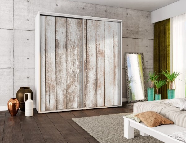 FRONTI Šatní skříň PENELOPA 205 Bílé dřevo 6919