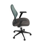 Židle kancelářská, látka zelená, houpací mechanismus, kolečka pro tvrdé povrchy