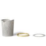 GEJST Designový koš na papír Oya Warm Grey 20 l, béžová barva, šedá barva, kov