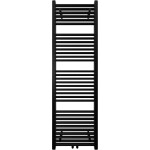 CERANO - Koupelnový radiátorový set Lincoln - kombinované výtápění, termo tyč - středové připojení 50 mm - 300W - černá matná - 1600x500 mm CER-663379