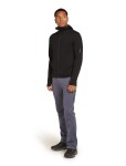 Pánská merino mikina s kapucí ICEBREAKER Mens 360 Realfleece Elem LS Z Hood, Black velikost: L