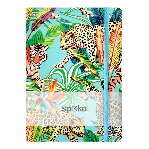 Zápisník linkovaný A5 Spoko, 75g, 96 str.- Jungle I (gepard)