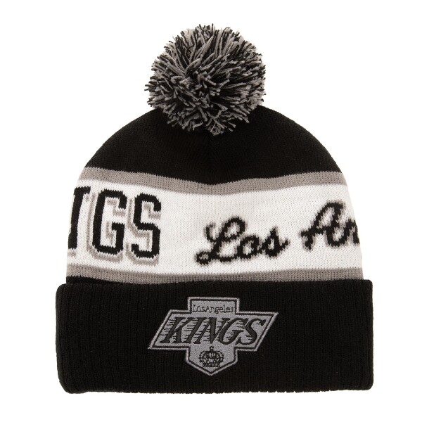 Mitchell & Ness Pánská zimní čepice Los Angeles Kings NHL Block Sweep Pom Knit