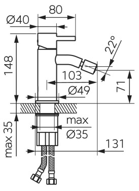 NOVASERVIS - Stojánková bidetová baterie Ciriculus, kartáčované zlato BCK6BG