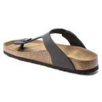 Dámské/pánské žabky Birkenstock Gizeh NU Oiled Black Regular Oiled Leather pro široká chodidla (0845251) 35