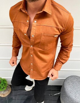 Men's long-sleeved shirt in copper