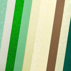 Sada ozdobných papírů Elegantní zelená 210-250g, 10ks, Galeria Papieru