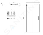 IDEAL STANDARD - Connect 2 Posuvné sprchové dveře, dvoudílné, 1050 mm, silver bright/čiré sklo K9274EO