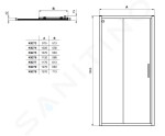 IDEAL STANDARD - Connect 2 Posuvné sprchové dveře, dvoudílné, 1150 mm, silver bright/čiré sklo K9276EO