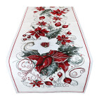 DumDekorace Vánoční gobelínový běhoun na stůl Vánoční růže Šířka: 40 cm | Délka: 130 cm