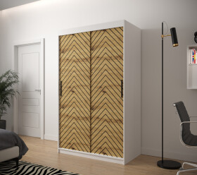 Šatní skříň Abi Jodelka 1 Barva korpusu: Bílá, Rozměry: 120 cm, Dveře: Dub artisan