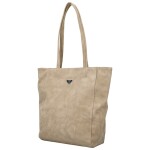 Trendy dámská koženková kabelka na rameno Faidra, krémová