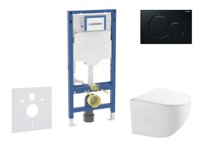 GEBERIT - Duofix Set předstěnové instalace, kompaktního klozetu Gaia sedátka softclose, tlačítko Sigma01, černá SANI11CA5117B