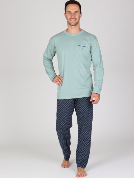 EVONA a.s. Pánské dlouhé pyžamo P GAEL - P GAEL L