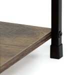 Regál, 5 polic, dekor staré dřevo, MDF, černý lak