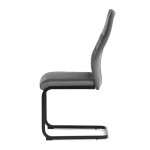 Židle jídelní, šedá látka, černý kov