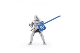 Rytíř s kopím modrý štít se lvem