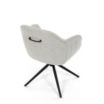 Židle jídelní a konferenční, krémová látka, černé kovové nohy, otočný mechanismus