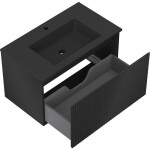 MEXEN/S - Rivel koupelnová skříňka 80 cm s umyvadlem Otis, 1 šuplík, reliéf , černá mat 91A20-08047-1-BF71-W18M71