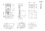 GEBERIT - Duofix Set předstěnové instalace, klozetu Gaia a sedátka softclose, tlačítko Delta01, matný chrom SANI11CA1137B