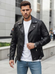 Pánská kožená bunda černá FashionStreet TX4734 L